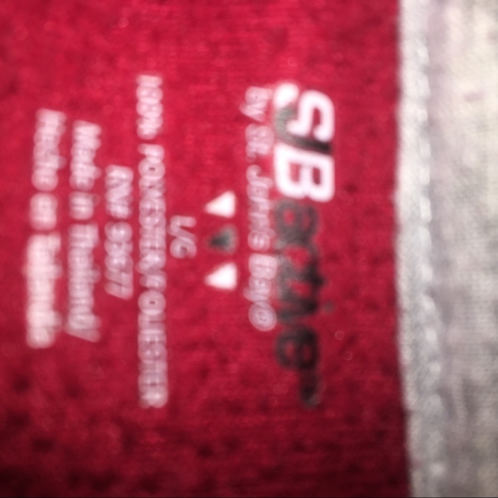 🎁2/$12 LG ST. JOHNS BAY HOLIDAY RED QUARTER ZIP FLEECE PULLOVER JACKET - Picture 5 of 7